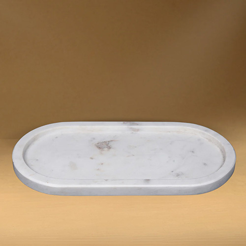 Marble Long Moon Tray