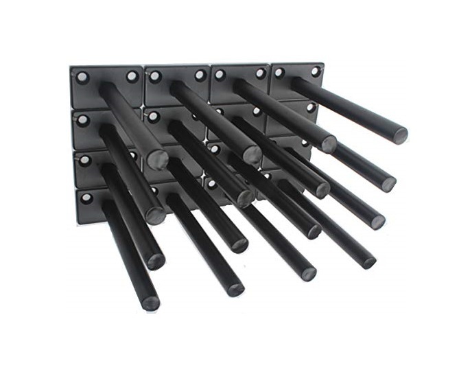 18 Pcs 5" Black Solid Steel Floating Shelf Bracket Blind Shelf Supports - Hidden Brackets for Floating Wood Shelves