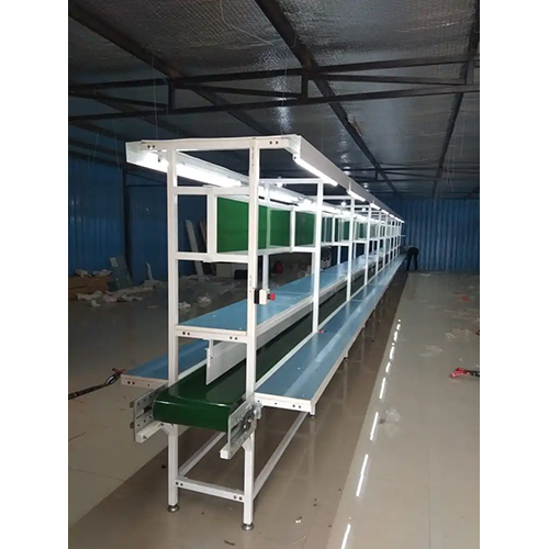 Flat Belt Conveyor With Side Working Platform - Material: Mild Steel