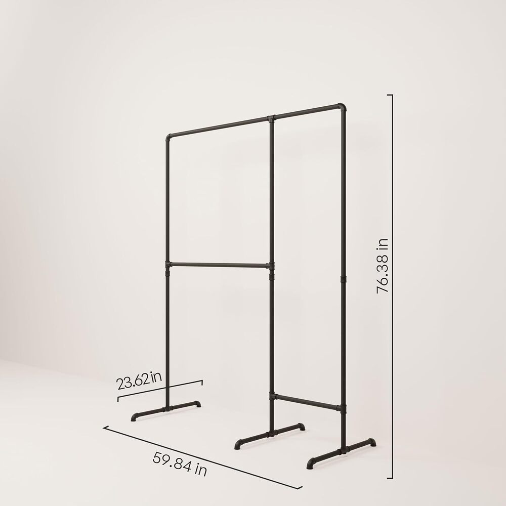 clothes rail in industrial loft design wardrobe for walk-in closet wall I bedroom clothes rack made of black sturdy tubes