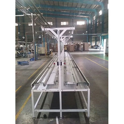 Motorised Double Sided Mi Line Conveyor - Mild Steel, Flat Belt Design | Heat Resistant, Industrial Use, 1-year Warranty