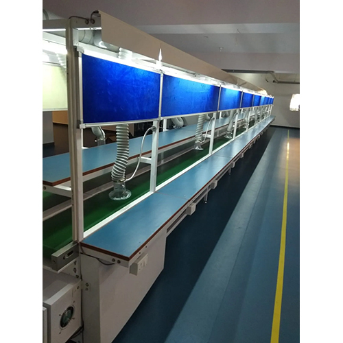 Touch-Up Belt Conveyor With Double Sided Working Platform - Material: Mild Steel