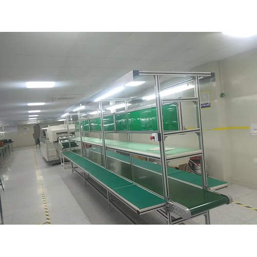 Touch-up Belt Conveyor With Double Sided Working Platform - Material: Mild Steel