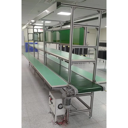 Touch-up Belt Conveyor With Double Sided Working Platform - Material: Mild Steel