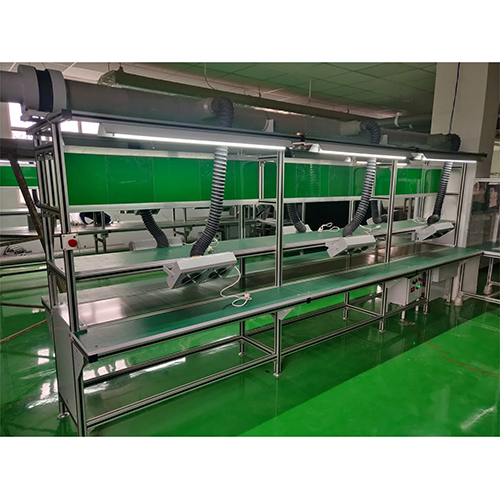 Touch-up Belt Conveyor With Double Sided Working Platform - Material: Mild Steel