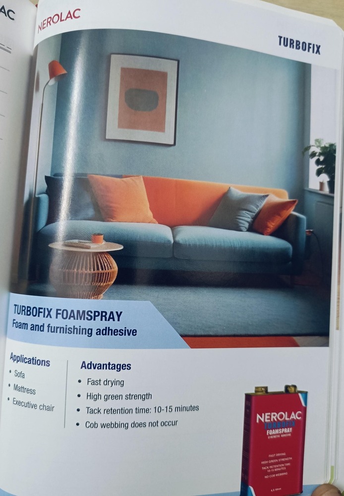 Nerolac Turbofix Foam Spray Adhesive - Color: Clear/Yellowish