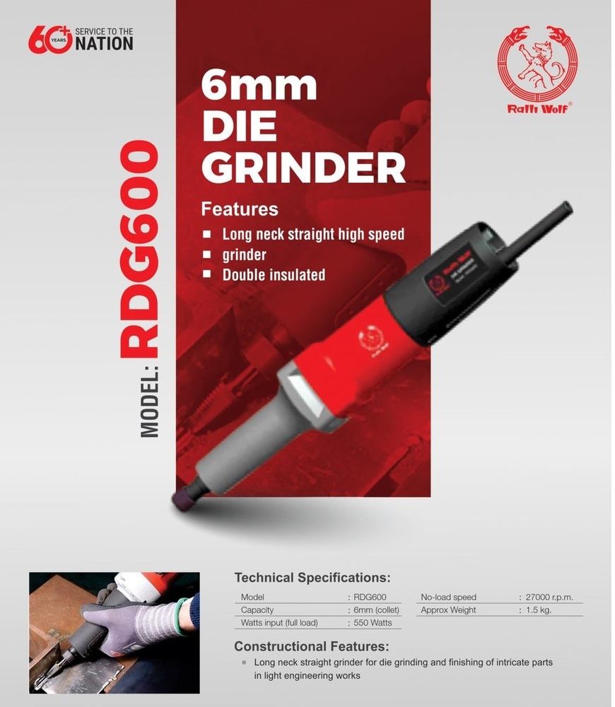 Ralli Wolf 6mm Die Grinder (Rdg600) - Application: Grinding