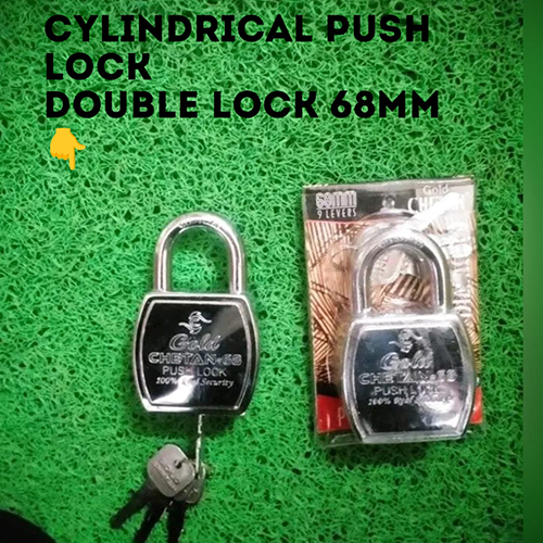 62 Mm Cylinderical Push Lock - Finish: Polished