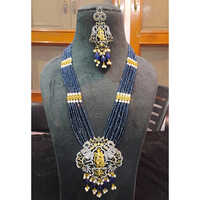 Blue Multi Layered Beaded Necklace