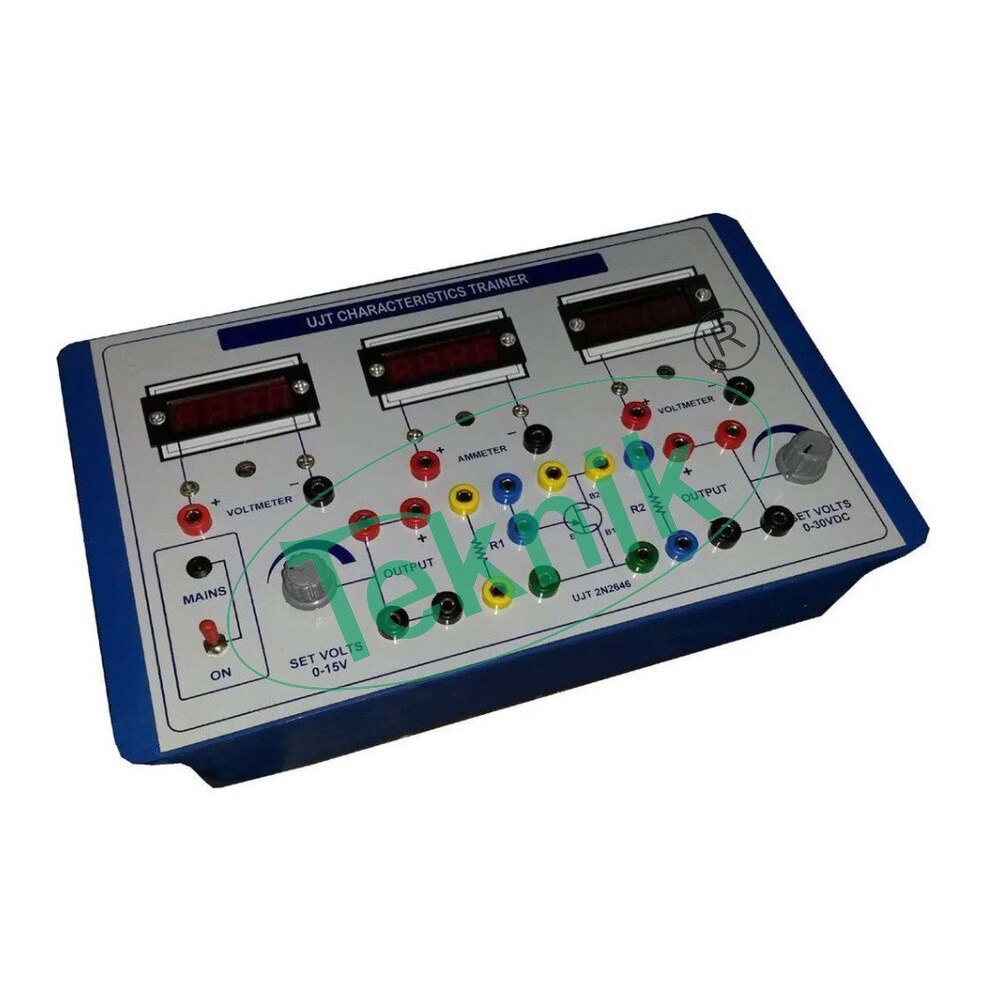 UJT CHARACTERISTICS APPARATUS & UJT AS RELAXATION OSCILLATOR WITH ALUMINUM PANEL & DIGITAL PANEL METERS