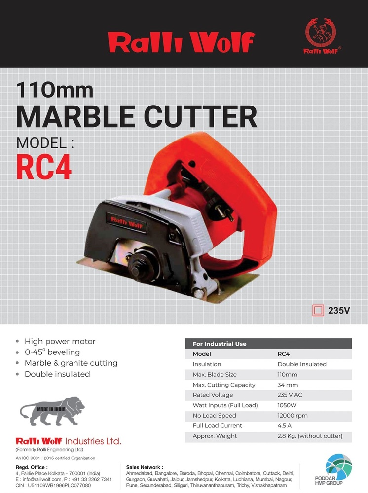 Ralli Wolf 110mm MARBLE CUTTER (RC4)