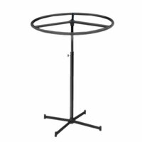 Clothes Rails Stand Solid Metal Clothing Free Standing Hanger Stand For Display Uses for Home, Store and Showrooms (Black, Circle Rotating Stand)