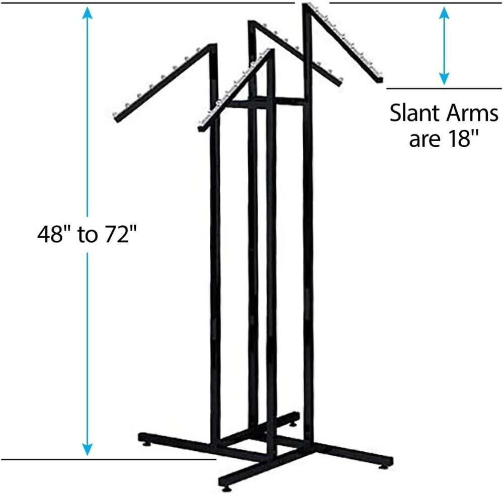 Clothes Rails Stand Solid Metal Clothing Free Standing Hanger Stand For Display Uses For Home, Store And Showrooms