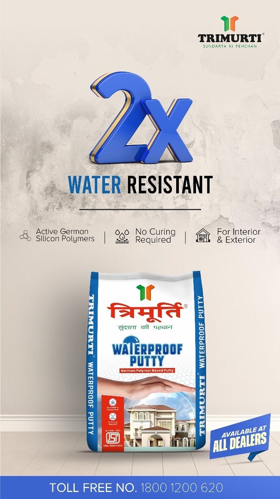 Trimurti 1 Kg Waterproof Wall Putty - Color: White