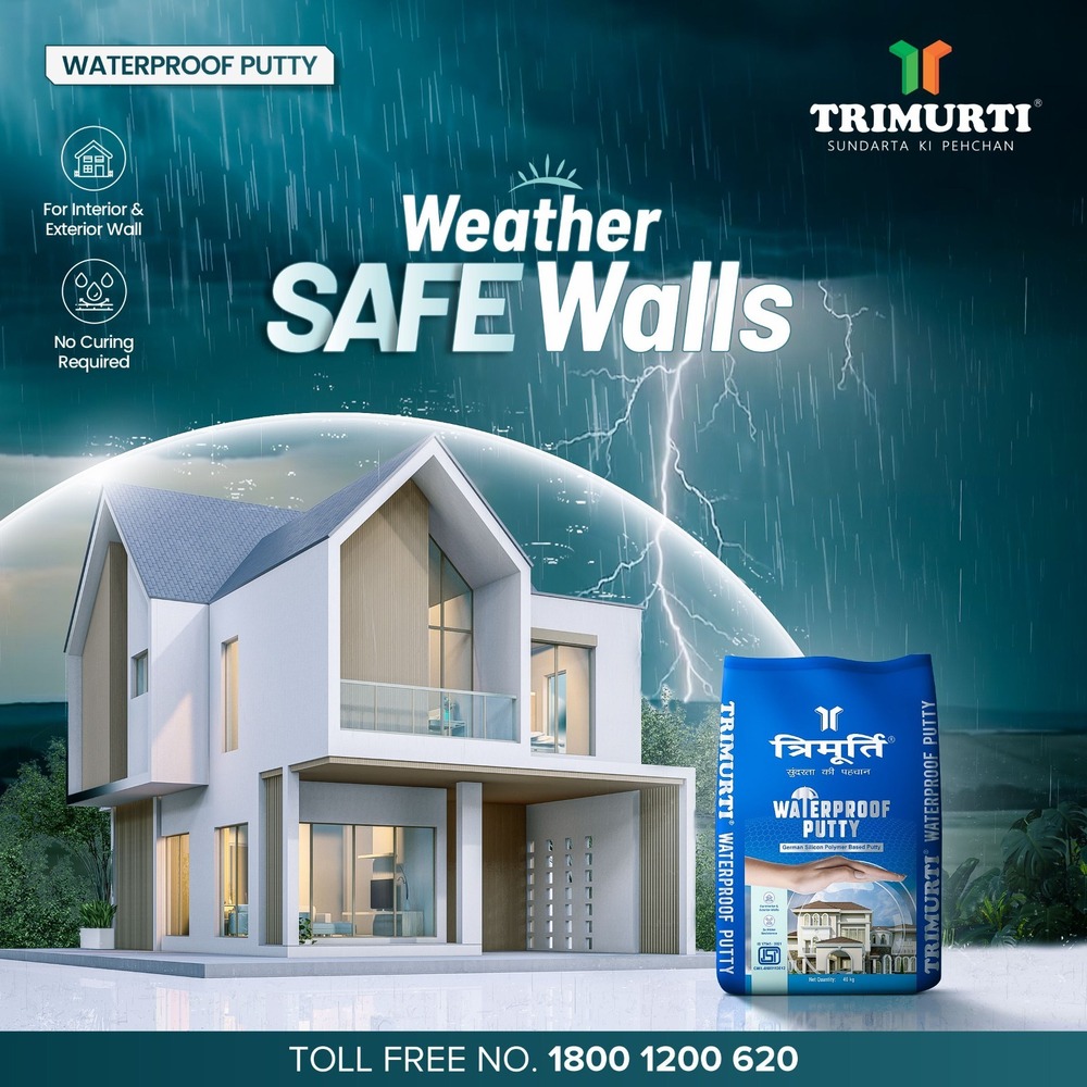 Trimurti 1 Kg Waterproof Wall Putty - Color: White
