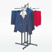 Four Way Clothng Display Stand Used for shop, Shworoom & Exhibition (Silver Chrome Color)
