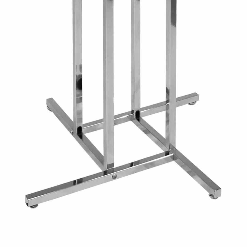 Four Way Clothng Display Stand Used for shop, Shworoom & Exhibition (Silver Chrome Color)