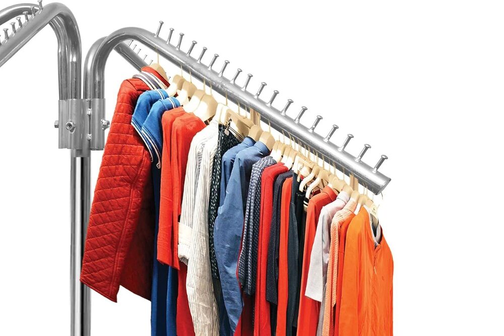 Chrome Fountain Clothing Rack Stand Retail Display Garments Hanger Stand For Display Uses For Shop, Showroom