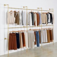 Wall Mounted Industrial Pipe Clothing Garment Racks, Metal Clothing Store Display Stands Clothes Rack