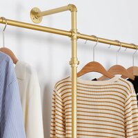 Wall Mounted Industrial Pipe Clothing Garment Racks, Metal Clothing Store Display Stands Clothes Rack