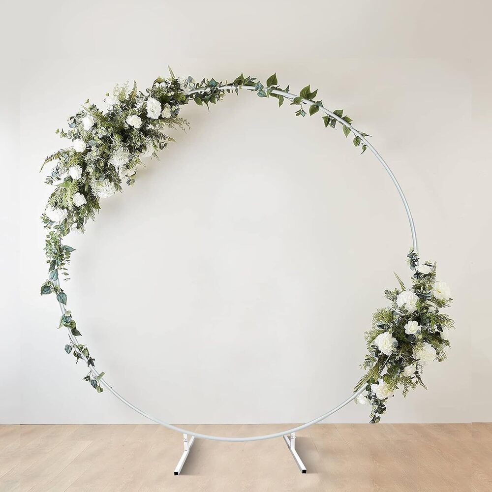 6 Feet Round Arch Balloon Decoration Stand-Round Shape-White Colour Circle Balloon Arch Frame for Wedding,Birthday Baby Shower and Other Parties