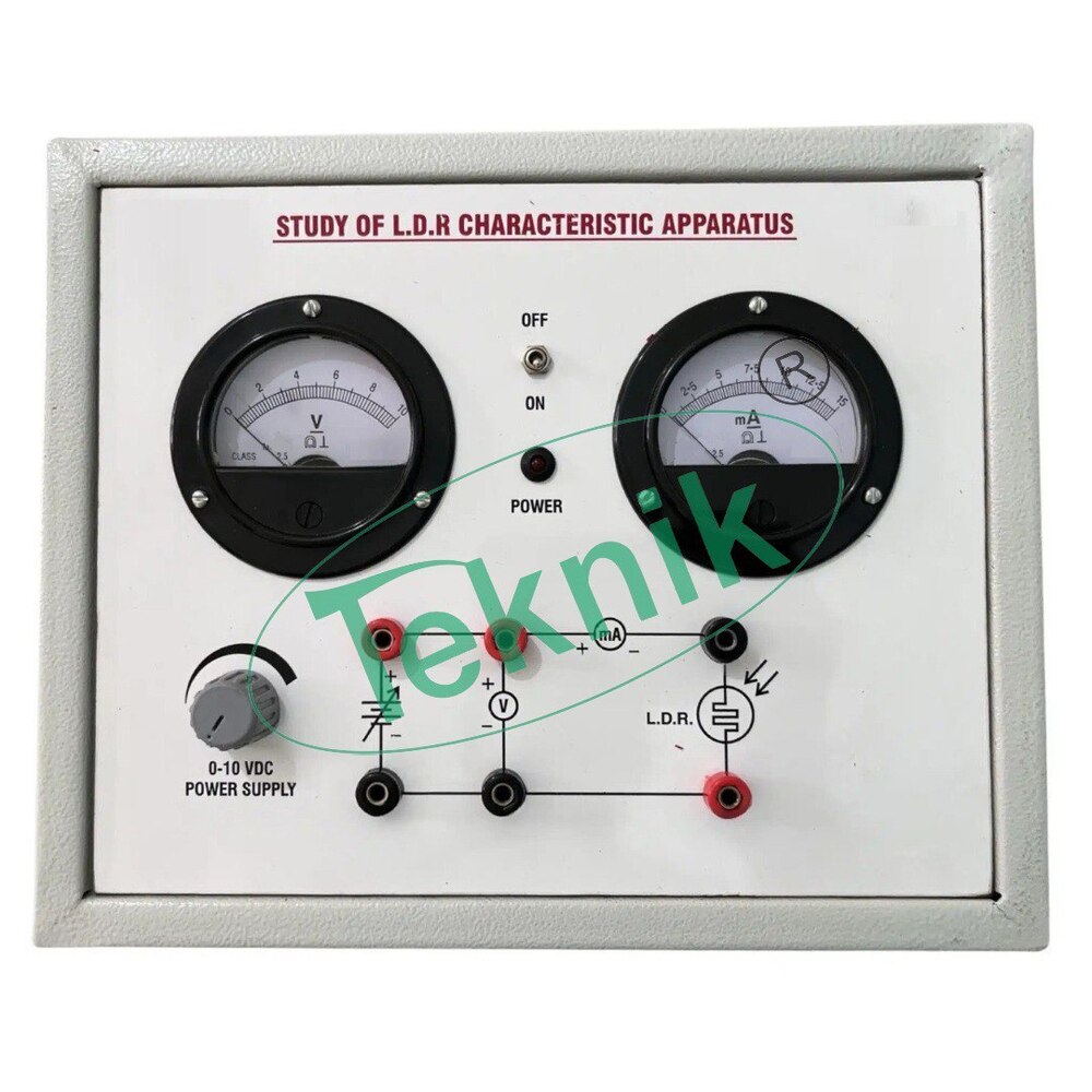 LDR CHARACTERISTICS APPARATUS WITH BAKELITE PANEL & ROUND METERS