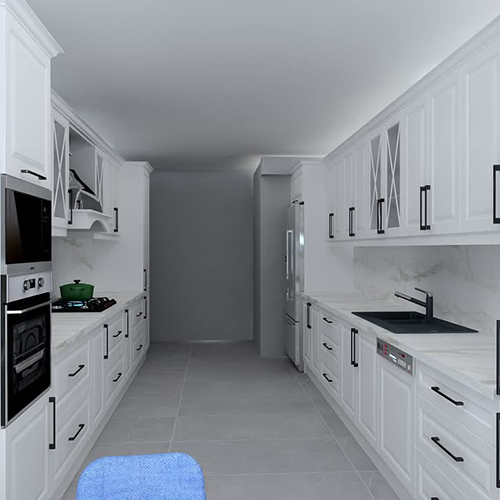 Italian Type Modular Kitchen - Color: White