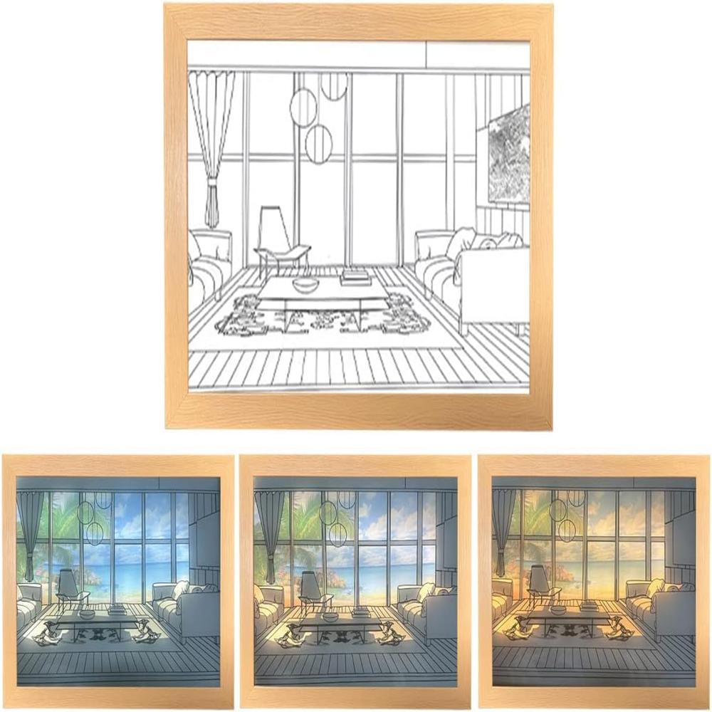 3D LED Painting Wooden Photo Frame