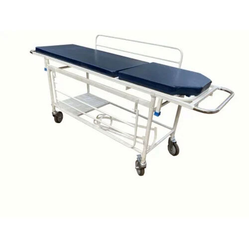 White Mild Steel Patient Trolley Stretcher