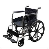 Foldable Chrome Manual Wheelchair With Mag Wheels - Color: Black