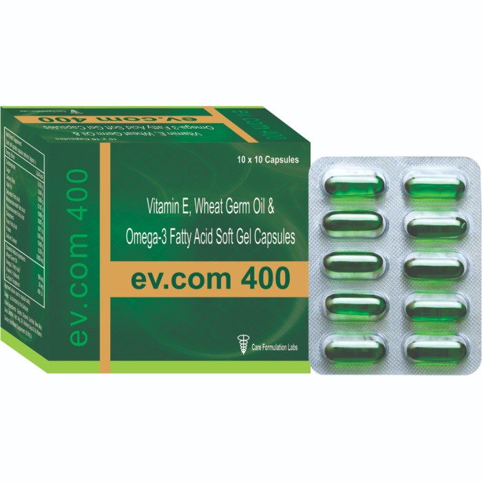 Vitamin E, Wheat Germ Oil & Omega-3 Fatty Acid Soft gelatin Capsules