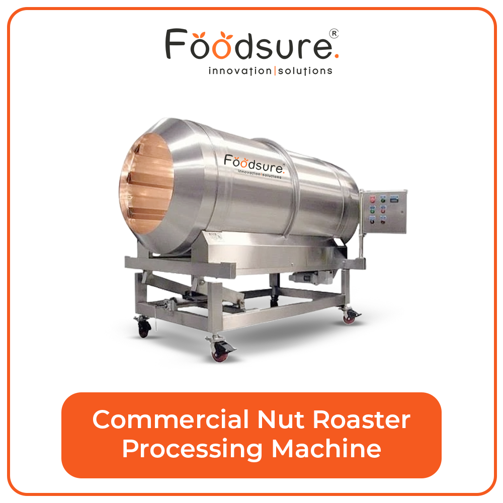 Foodsure Nut Roasting Machine - Stainless Steel, 100 Kg/hr Capacity | Automatic, Plc Control, Eco-friendly, Low Noise, Low Energy Consumption, 1 Year Warranty