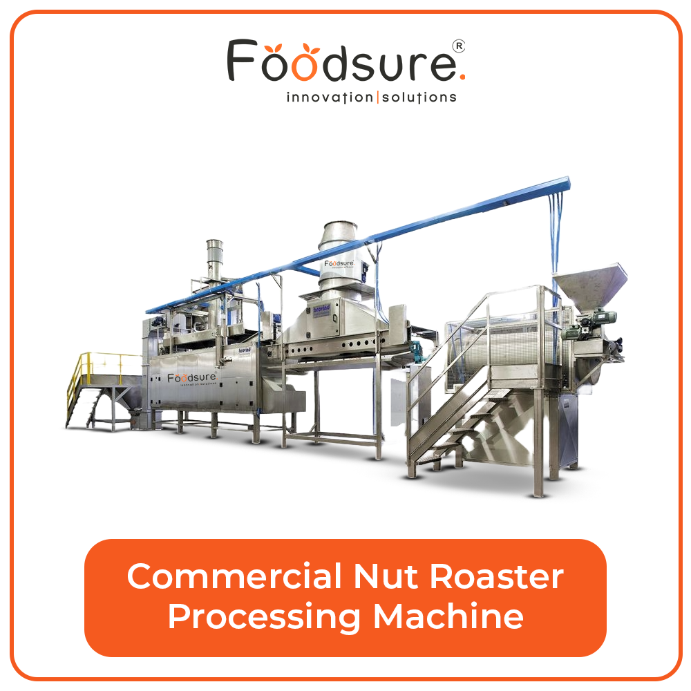 Foodsure Nut Roasting Machine - Stainless Steel, 100 Kg/hr Capacity | Automatic, Plc Control, Eco-friendly, Low Noise, Low Energy Consumption, 1 Year Warranty