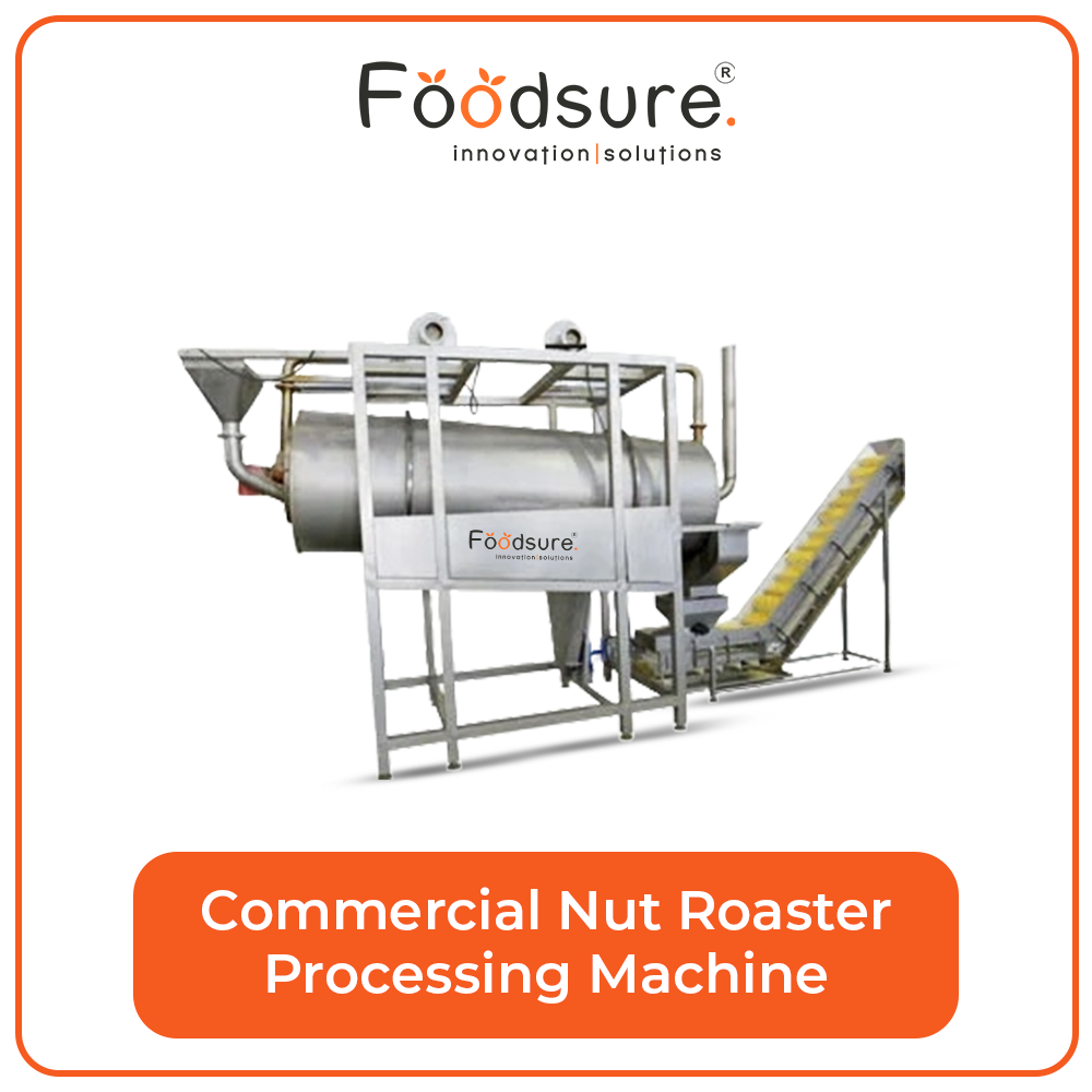 Foodsure Nut Roasting Machine - Stainless Steel, 100 Kg/hr Capacity | Automatic, Plc Control, Eco-friendly, Low Noise, Low Energy Consumption, 1 Year Warranty