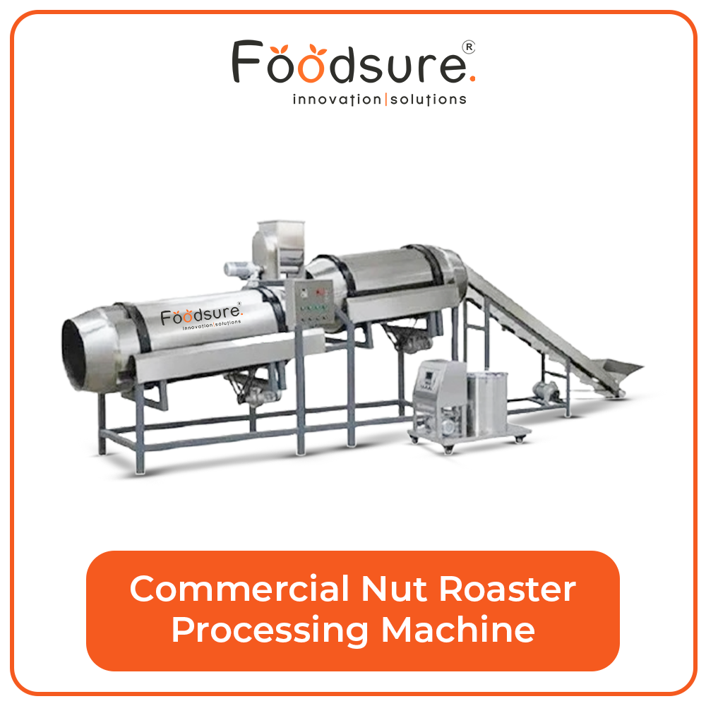Foodsure Nut Roasting Machine - Stainless Steel, 100 Kg/hr Capacity | Automatic, Plc Control, Eco-friendly, Low Noise, Low Energy Consumption, 1 Year Warranty