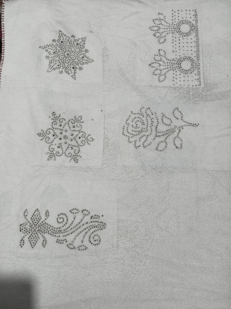 Hot Fix Rhinestone Motif - Iron-on Adhesive Patch | Sparkly Silver Rhinestones In Various Shapes, Sizes, And Colors For Easy Fabric Repair