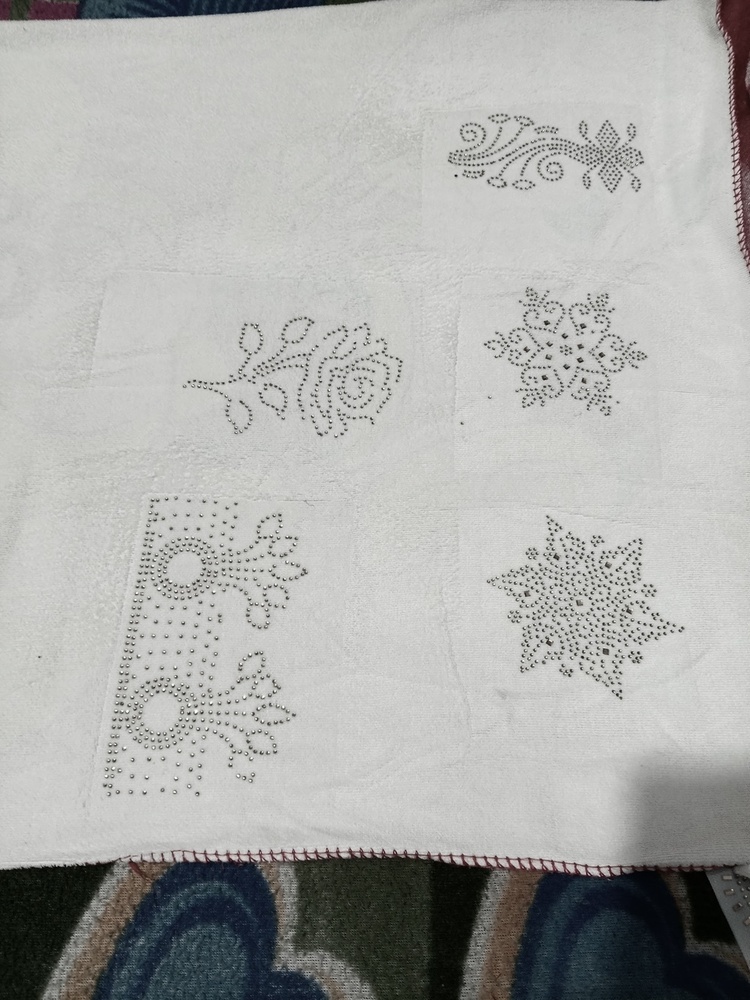 Hot Fix Rhinestone Motif - Iron-on Adhesive Patch | Sparkly Silver Rhinestones In Various Shapes, Sizes, And Colors For Easy Fabric Repair