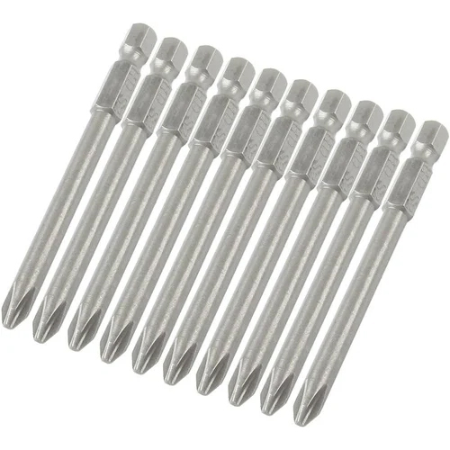 Phillips Head Screwdriver Bits - Stainless Steel, 6 Inch, Silver Color | Round Shape for Industrial Use, Durable and Elegant Design