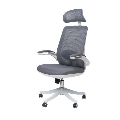 BLUEFOX Mesh High Back Net Executive Chair - Polyester Material, Grey Color | No Assembly Required, Durable Design, Breathable Mesh