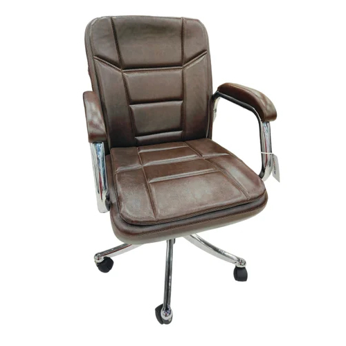 BLUEFOX Leather Visitor Chair - High-Quality Leather, Height Adjustable, Brown Color | Modern Design, Polished Finish, No Assembly Required, 1-Year Warranty