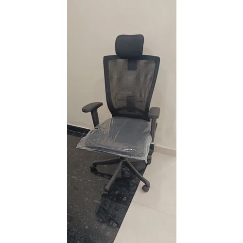 BLUEFOX Mesh Net Office Chair - Polyester Material, Height Adjustable, Black Color | Modern Design, Powder-Coated Finish, No Assembly Required, 1-Year Warranty