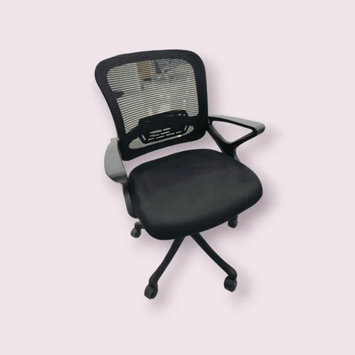 BLUEFOX Visitor Chair - Polyester Material, Powder Coated Finish, Black Color | Modern Design, Durable & Strong, No Assembly Required, 1-Year Warranty