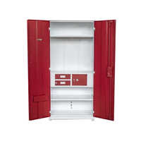 Double Door Steel Almirah - Color: Red
