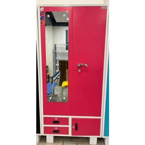 Bluefox Double Door Steel Almirah With Mirror - Color: Red