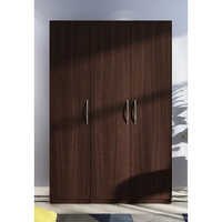 Bluefox Triple Door Wooden Wardrobe - High-quality Wood, 7 Feet Tall, Polished Brown Finish | Durable, Customizable Design For Stylish Indoor Storage