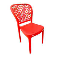 Red Plastic Cafe Chair - Brand Name: Bluefox
