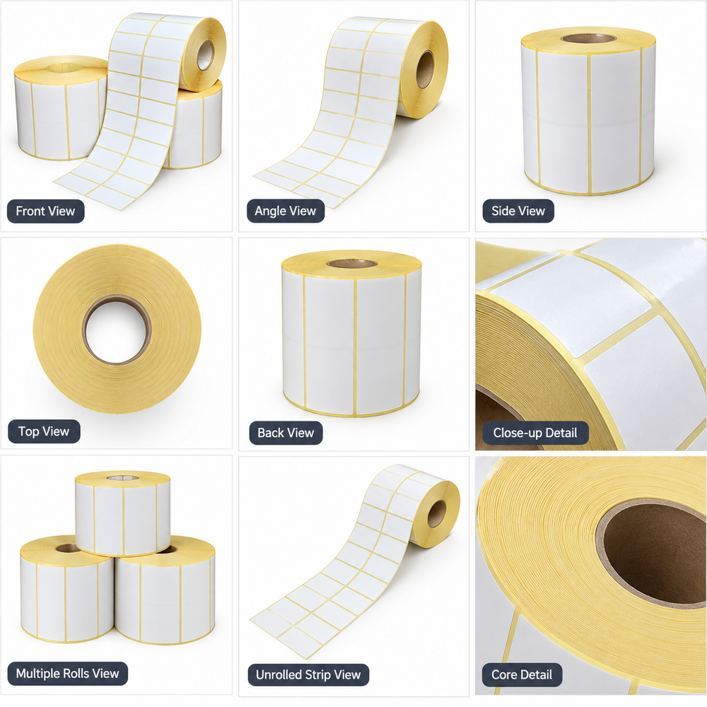 Roll Form Label - Paper Material, Various Sizes, White Color | Moisture-Proof, Heat-Sensitive, Customizable Shape, Attractive Design