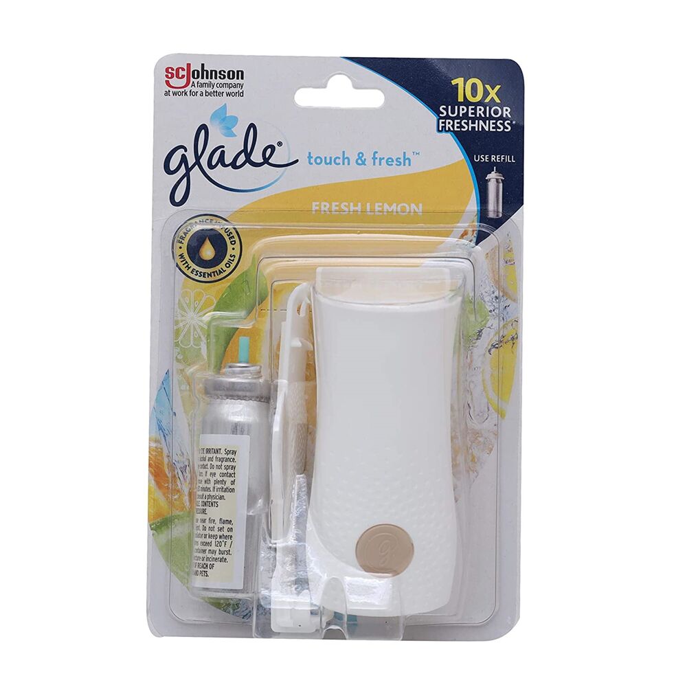 Glade Touch & Fresh Dispenser - Air Freshener, 12 Ml Size, White Color | Happy Environment Spray, Direct Use Function