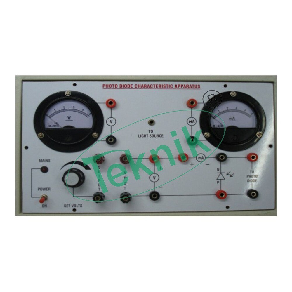 PHOTODIODE CHARACTERISTICS APPARATUS WITH BAKELITE PANEL & ROUND METERS