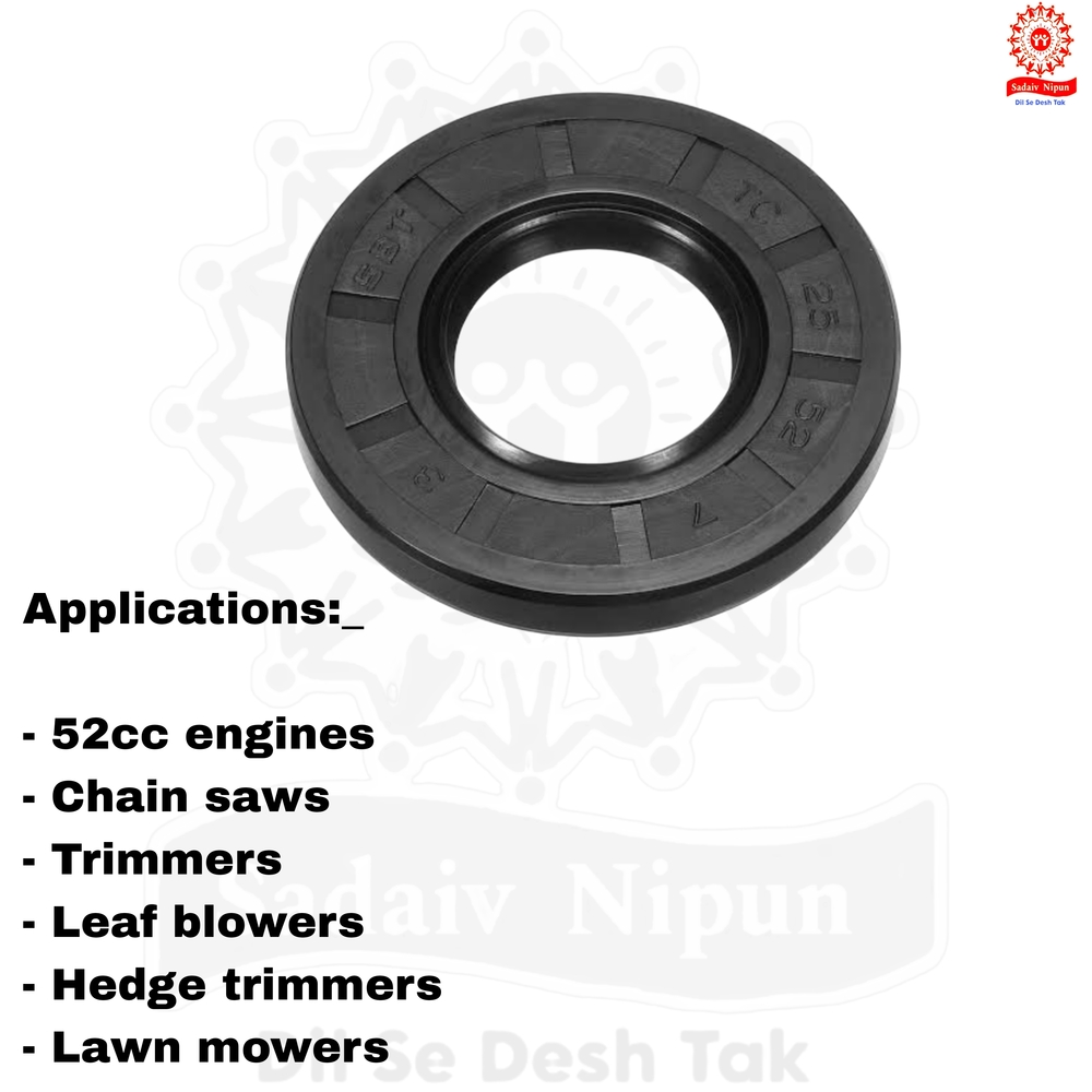 Pd-0310 Top-quality Oil Seal Set (52cc) For 2-stroke Brush Cutters - Material: Durable Rubber, Dimensions: 12x6x4 Cm, Color: Black | Engine Oil Leakage Prevention, Easy Installation